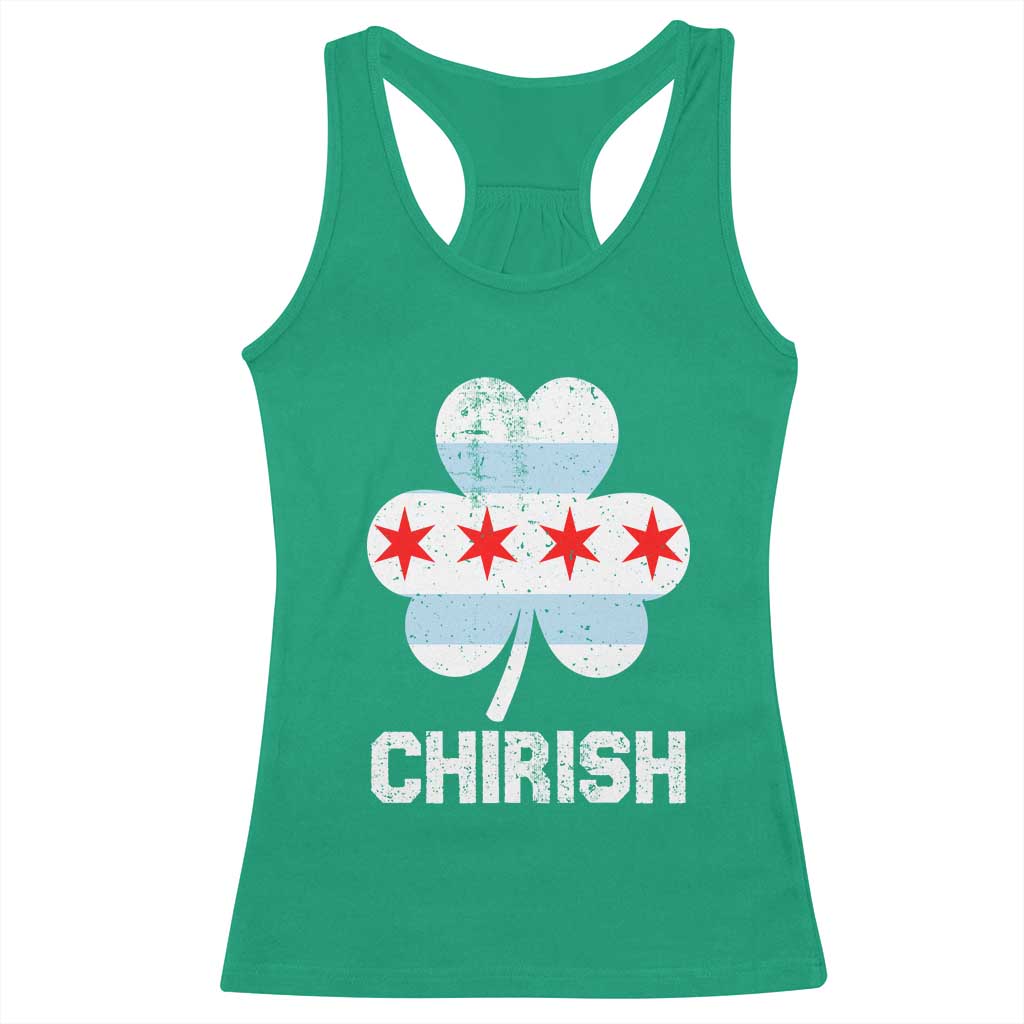 Chicago St Patricks Day Racerback Tank Top Chirish American Irish South Side Pride Shamrock TS02 Irish Green Print Your Wear