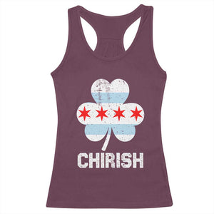 Chicago St Patricks Day Racerback Tank Top Chirish American Irish South Side Pride Shamrock TS02 Maroon Print Your Wear