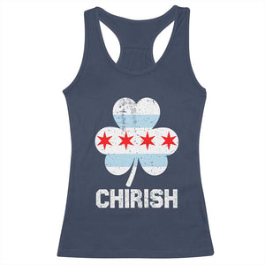 Chicago St Patricks Day Racerback Tank Top Chirish American Irish South Side Pride Shamrock TS02 Navy Print Your Wear
