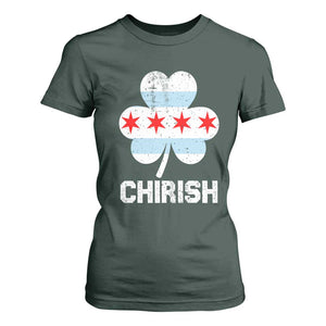 Chicago St Patricks Day T Shirt For Women Chirish American Irish South Side Pride Shamrock TS02 Dark Forest Green Print Your Wear