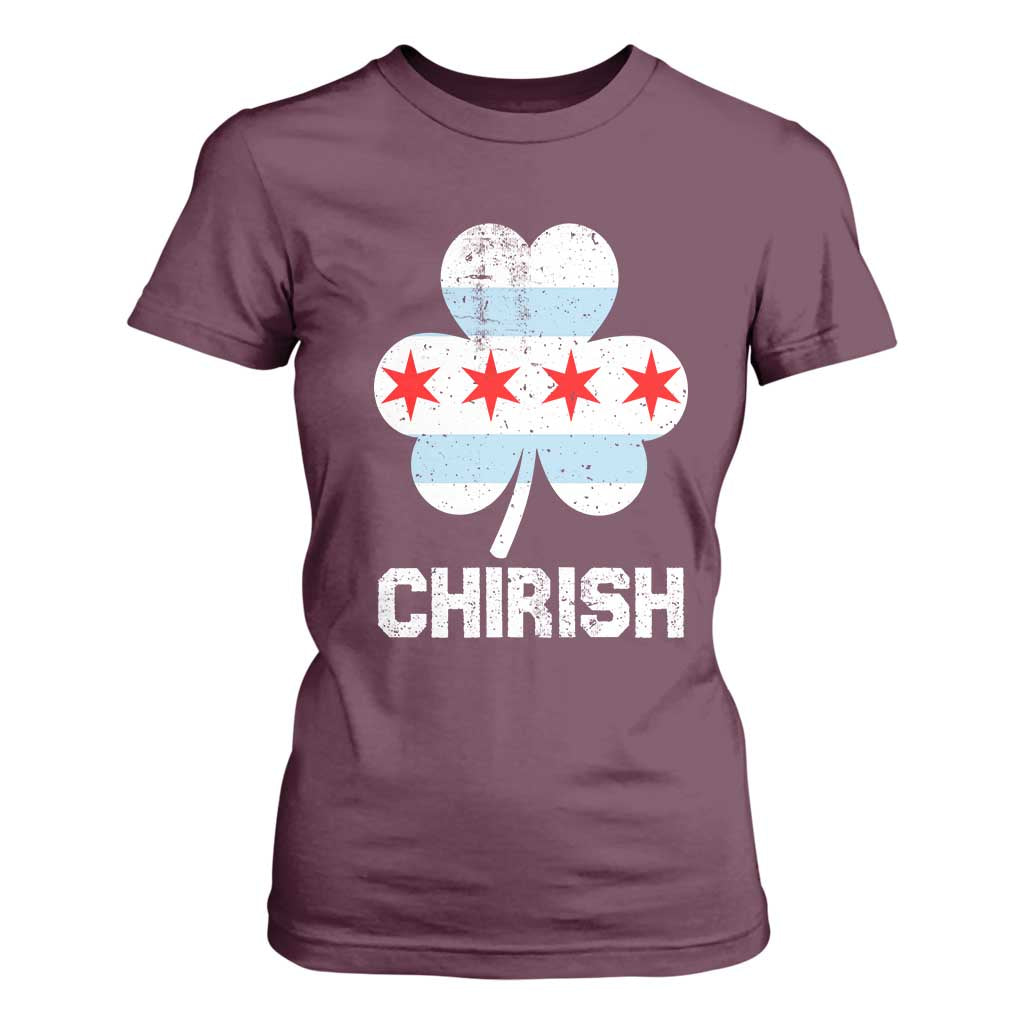 Chicago St Patricks Day T Shirt For Women Chirish American Irish South Side Pride Shamrock TS02 Maroon Print Your Wear