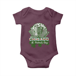 Chicago St Patricks Day Baby Onesie South Side Irish American Pride TS02 Maroon Print Your Wear