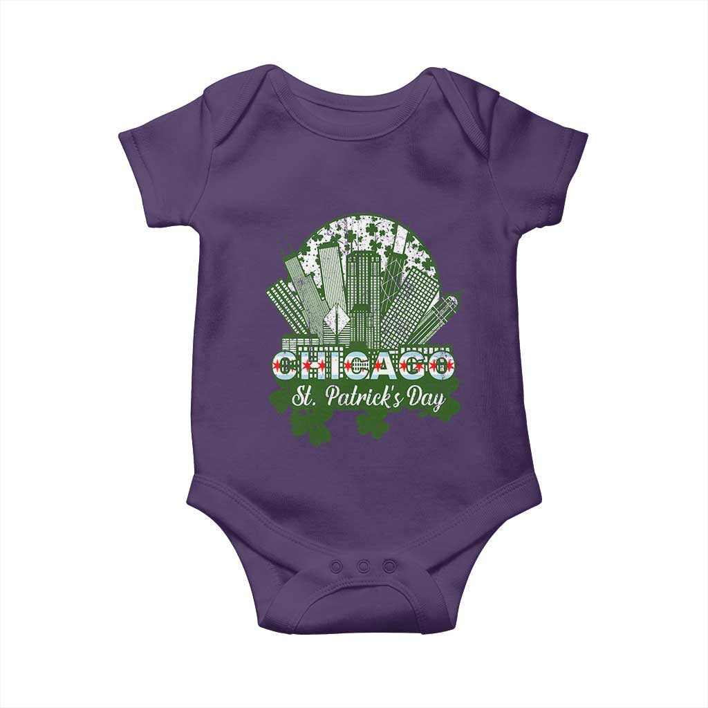 Chicago St Patricks Day Baby Onesie South Side Irish American Pride TS02 Purple Print Your Wear