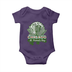 Chicago St Patricks Day Baby Onesie South Side Irish American Pride TS02 Purple Print Your Wear