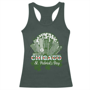 Chicago St Patricks Day Racerback Tank Top South Side Irish American Pride TS02 Dark Forest Green Print Your Wear