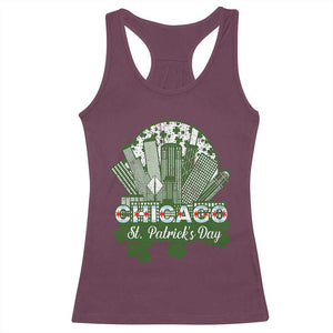 Chicago St Patricks Day Racerback Tank Top South Side Irish American Pride TS02 Maroon Print Your Wear