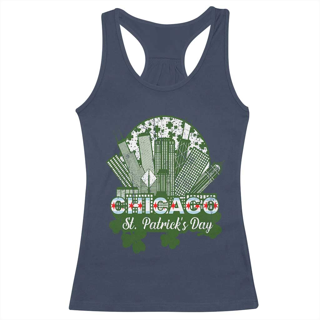 Chicago St Patricks Day Racerback Tank Top South Side Irish American Pride TS02 Navy Print Your Wear