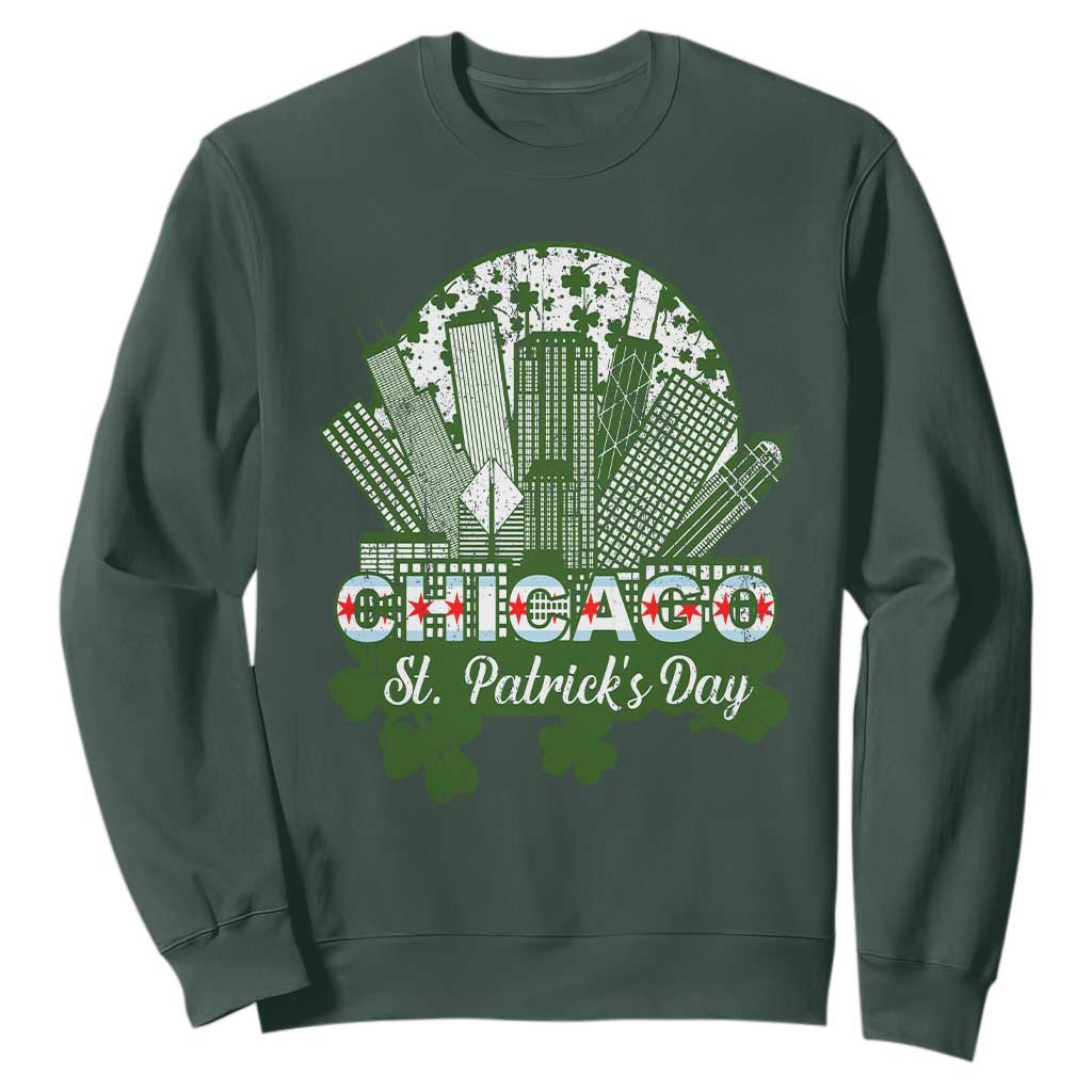 Chicago St Patrick's Day Sweatshirt South Side Irish American Pride TS02 Dark Forest Green Printyourwear