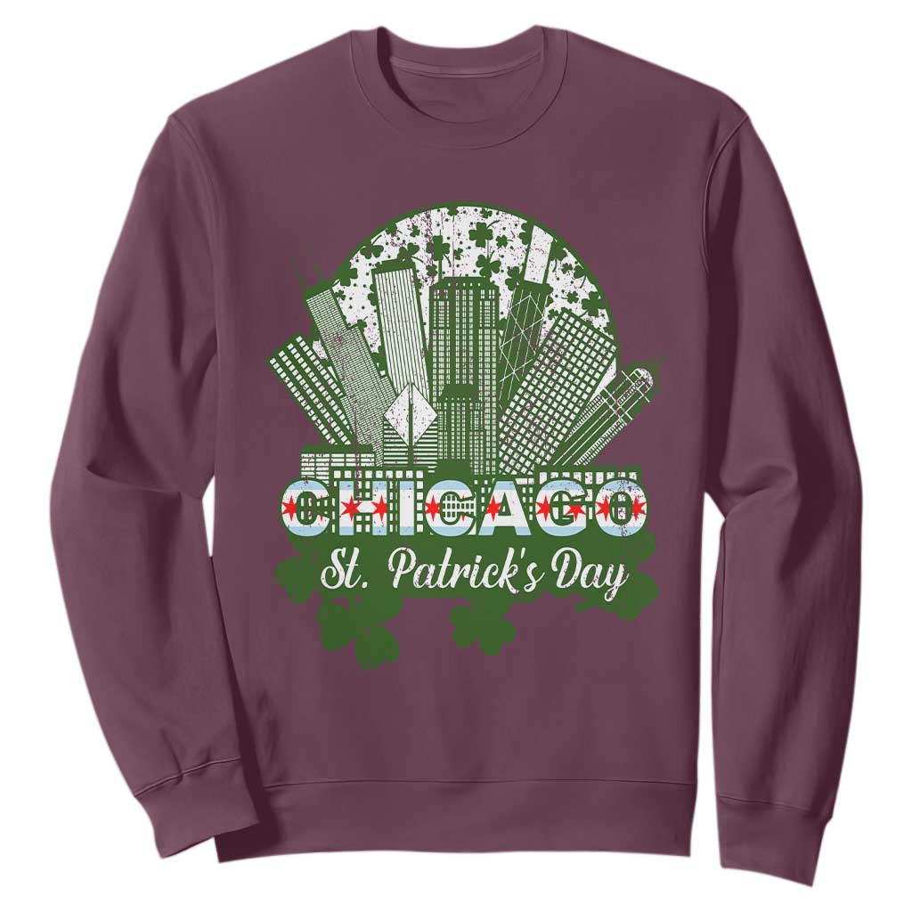 Chicago St Patrick's Day Sweatshirt South Side Irish American Pride TS02 Maroon Printyourwear