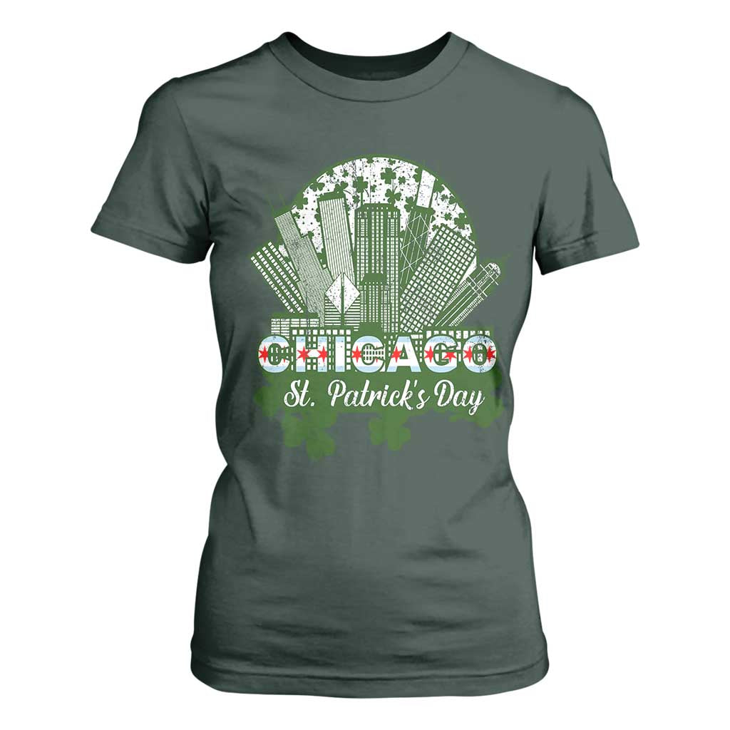Chicago St Patricks Day T Shirt For Women South Side Irish American Pride TS02 Dark Forest Green Print Your Wear