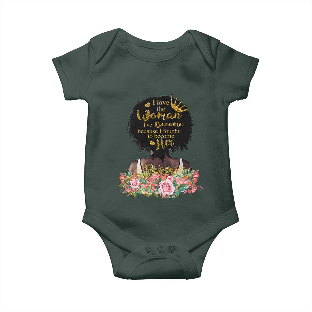 Afro Black Queen Baby Onesie I Love The Woman I've Become Melanin African American Pride TS02 Print Your Wear