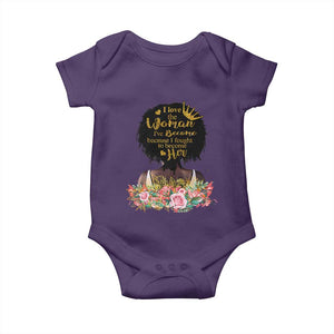 Afro Black Queen Baby Onesie I Love The Woman I've Become Melanin African American Pride TS02 Purple Print Your Wear