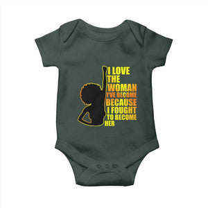 Afro Black Pride Baby Onesie I Love The Woman I've Become Melanin Silhouette TS02 Print Your Wear