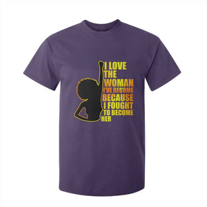 Afro Black Pride T Shirt For Kid I Love The Woman I've Become Melanin Silhouette TS02 Purple Print Your Wear