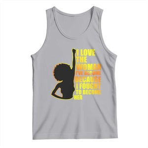 Afro Black Pride Tank Top I Love The Woman I've Become Melanin Silhouette TS02 Athletic Heather Print Your Wear