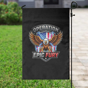 Operation Epic Fury Patriotic Bald Eagle Garden Flag American Flag Shield Graphic Freedom Pride TS02 Print Your Wear
