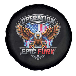 Operation Epic Fury Patriotic Bald Eagle Spare Tire Cover American Flag Shield Graphic Freedom Pride TS02 Print Your Wear
