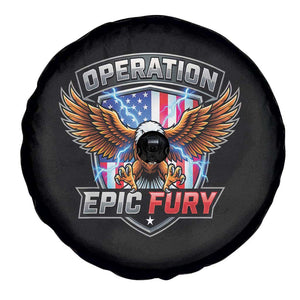 Operation Epic Fury Patriotic Bald Eagle Spare Tire Cover American Flag Shield Graphic Freedom Pride TS02 Print Your Wear