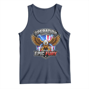 Operation Epic Fury Patriotic Bald Eagle Tank Top American Flag Shield Graphic Freedom Pride TS02 Navy Print Your Wear