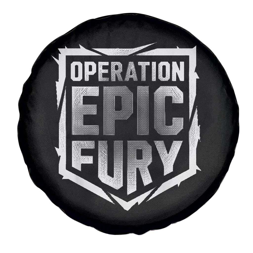 Operation Epic Fury Bold Tactical Shield Graphic Spare Tire Cover Strong Patriotic Statement Freedom Supporters TS02 Print Your Wear