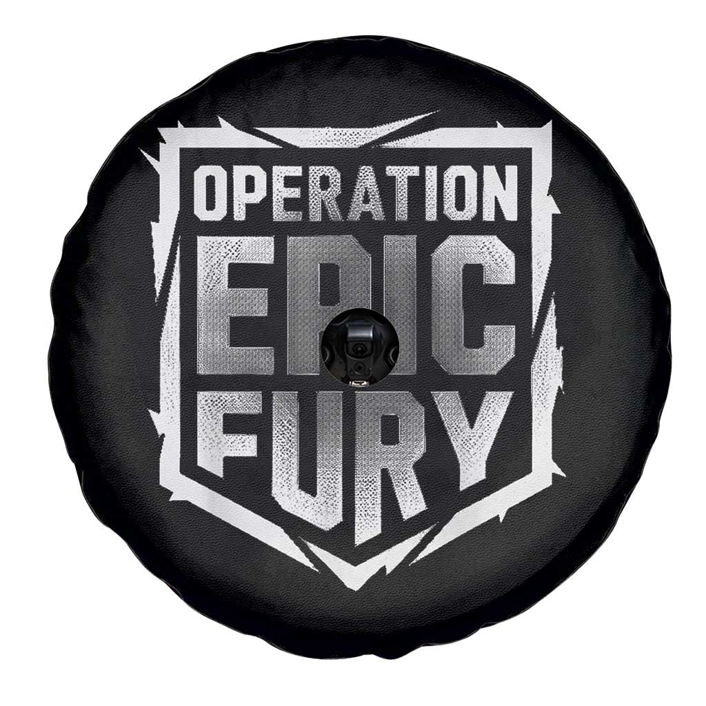 Operation Epic Fury Bold Tactical Shield Graphic Spare Tire Cover Strong Patriotic Statement Freedom Supporters TS02 Print Your Wear