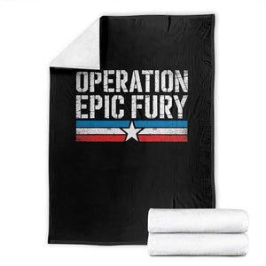 Operation Epic Fury Retro Patriotic Stripe Throw Blanket Vintage American Strength Freedom Supporters TS02 Black Print Your Wear