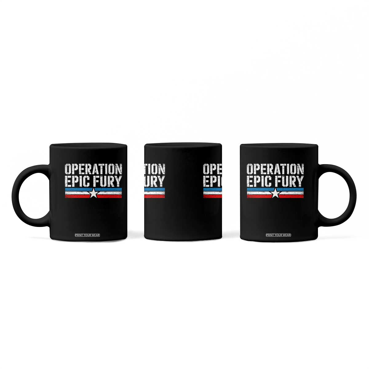 Operation Epic Fury Retro Patriotic Stripe Coffee Mug Vintage American Strength Freedom Supporters TS02 Print Your Wear