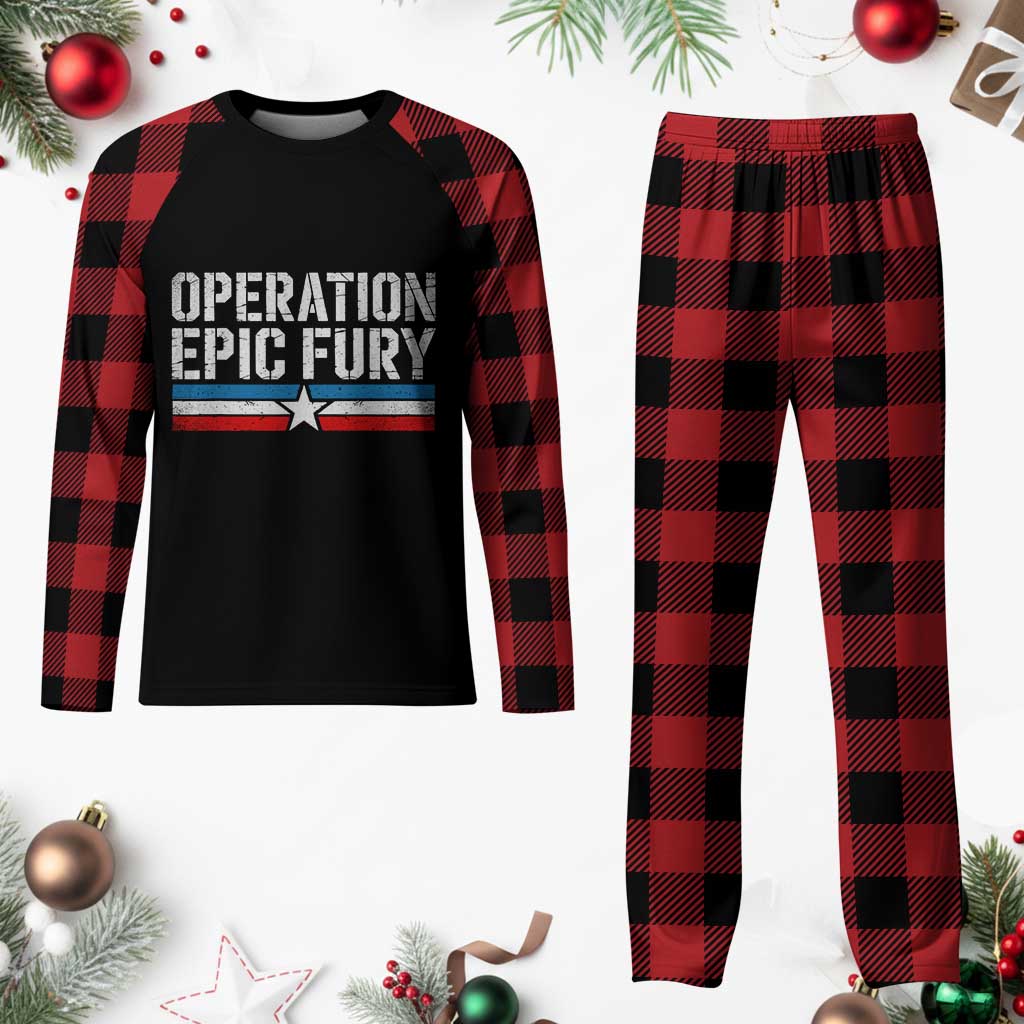Operation Epic Fury Retro Patriotic Stripe Plaid Pajama Set Vintage American Strength Freedom Supporters TS02 Buffalo Plaid Print Your Wear