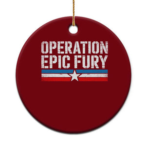 Operation Epic Fury Retro Patriotic Stripe Ceramic Ornament Vintage American Strength Freedom Supporters TS02 1pc Red Print Your Wear