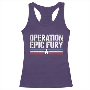 Operation Epic Fury Retro Patriotic Stripe Racerback Tank Top Vintage American Strength Freedom Supporters TS02 Purple Print Your Wear