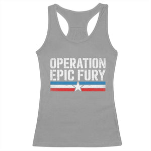 Operation Epic Fury Retro Patriotic Stripe Racerback Tank Top Vintage American Strength Freedom Supporters TS02 Sport Gray Print Your Wear