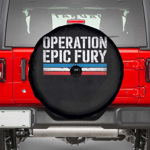 Operation Epic Fury Retro Patriotic Stripe Spare Tire Cover Vintage American Strength Freedom Supporters TS02 Black Print Your Wear