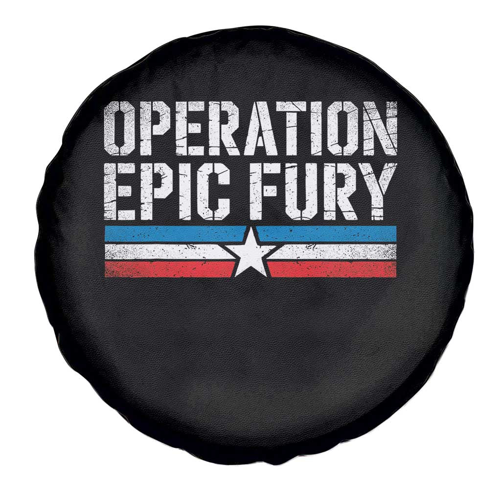 Operation Epic Fury Retro Patriotic Stripe Spare Tire Cover Vintage American Strength Freedom Supporters TS02 Print Your Wear