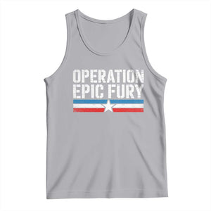 Operation Epic Fury Retro Patriotic Stripe Tank Top Vintage American Strength Freedom Supporters TS02 Athletic Heather Print Your Wear