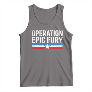 Operation Epic Fury Retro Patriotic Stripe Tank Top Vintage American Strength Freedom Supporters TS02 Deep Heather Print Your Wear