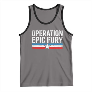 Operation Epic Fury Retro Patriotic Stripe Tank Top Vintage American Strength Freedom Supporters TS02 Deep Heather Black Print Your Wear