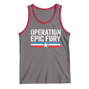 Operation Epic Fury Retro Patriotic Stripe Tank Top Vintage American Strength Freedom Supporters TS02 Deep Heather Red Print Your Wear