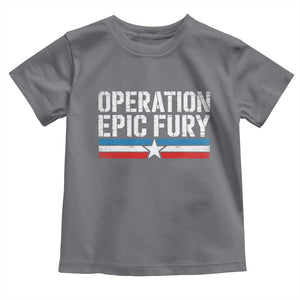 Operation Epic Fury Retro Patriotic Stripe Toddler T Shirt Vintage American Strength Freedom Supporters TS02 Charcoal Print Your Wear