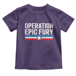 Operation Epic Fury Retro Patriotic Stripe Toddler T Shirt Vintage American Strength Freedom Supporters TS02 Purple Print Your Wear