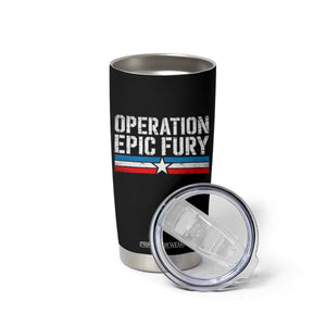 Operation Epic Fury Retro Patriotic Stripe Tumbler Cup Vintage American Strength Freedom Supporters TS02 Print Your Wear