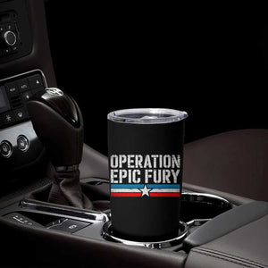 Operation Epic Fury Retro Patriotic Stripe Tumbler Cup Vintage American Strength Freedom Supporters TS02 Print Your Wear