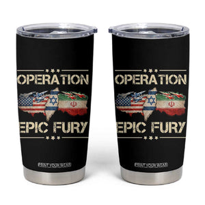 Operation Epic Fury USA Israel Tumbler Cup Patriotic Military Peace Through Strength TS02 Black Print Your Wear