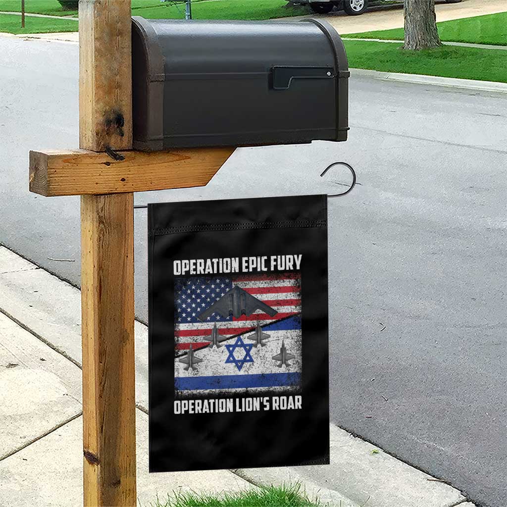 Operation Epic Fury Lions Roar Garden Flag USA Israel Flag Freedom Defense TS02 Print Your Wear