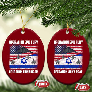Operation Epic Fury Lions Roar Ceramic Ornament USA Israel Flag Freedom Defense TS02 Print Your Wear