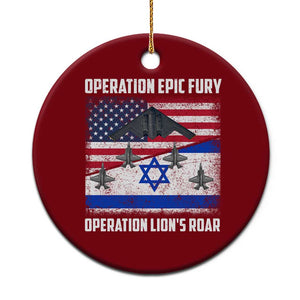 Operation Epic Fury Lions Roar Ceramic Ornament USA Israel Flag Freedom Defense TS02 1pc Red Print Your Wear