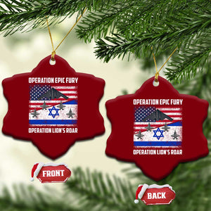 Operation Epic Fury Lions Roar Ceramic Ornament USA Israel Flag Freedom Defense TS02 Print Your Wear