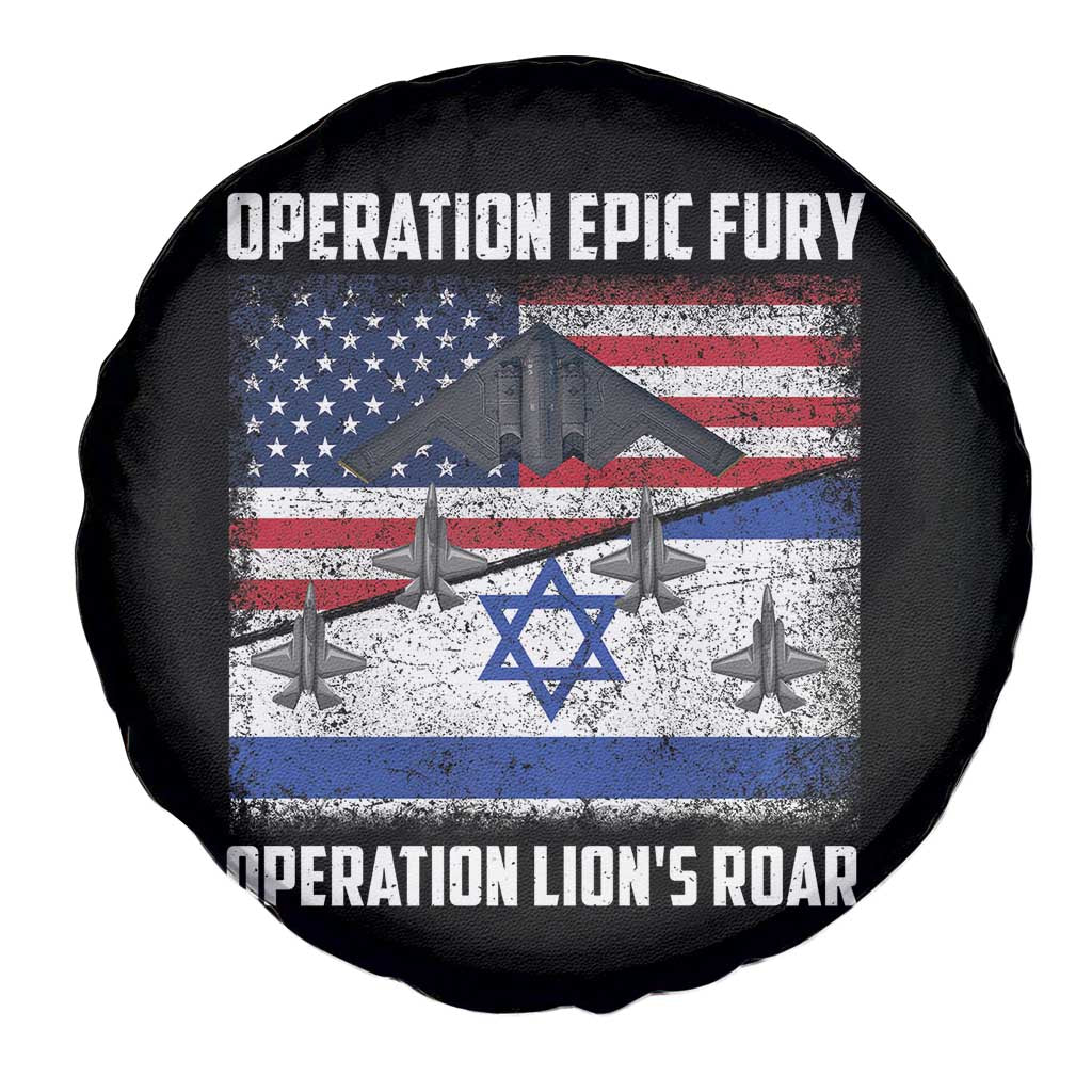 Operation Epic Fury Lions Roar Spare Tire Cover USA Israel Flag Freedom Defense TS02 Print Your Wear