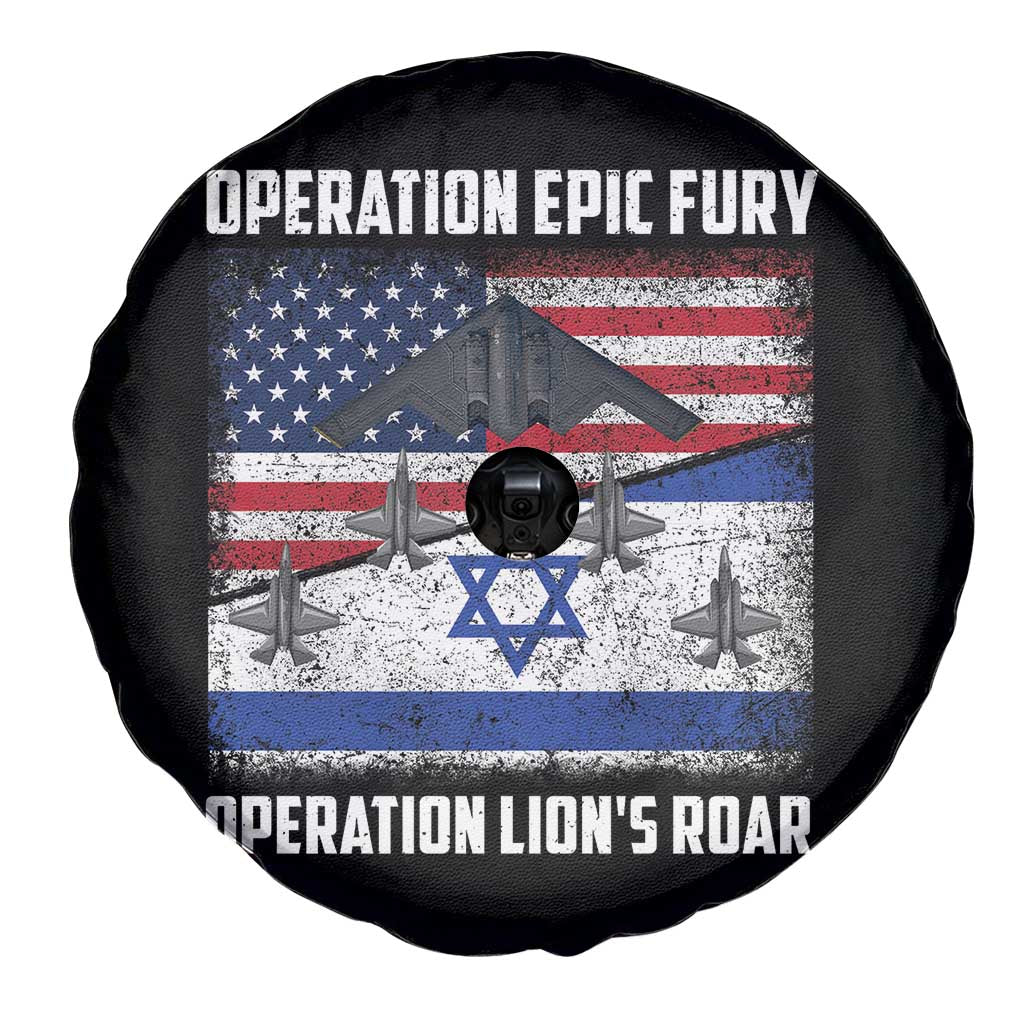 Operation Epic Fury Lions Roar Spare Tire Cover USA Israel Flag Freedom Defense TS02 Print Your Wear