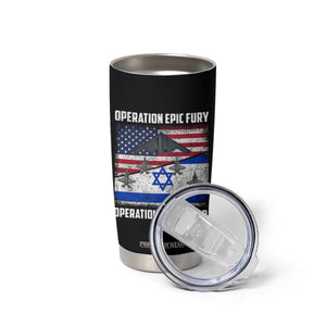 Operation Epic Fury Lions Roar Tumbler Cup USA Israel Flag Freedom Defense TS02 Print Your Wear