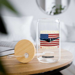 Operation Epic Fury Stealth Bomber American Flag Glass Can Powerful B2 Spirit USA Military Pride TS02 Print Your Wear